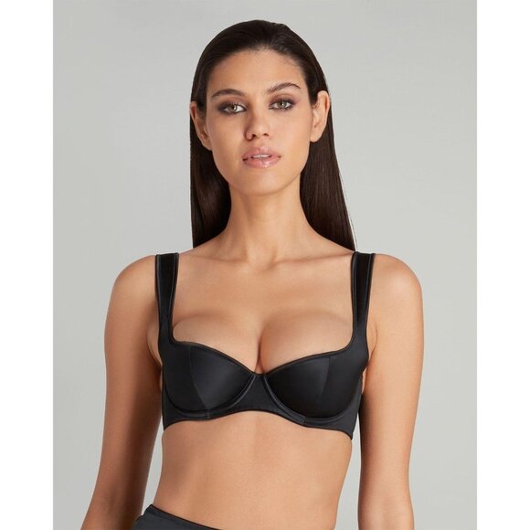 Agent Provocateur Nikita Black Satin Bra NWT $160